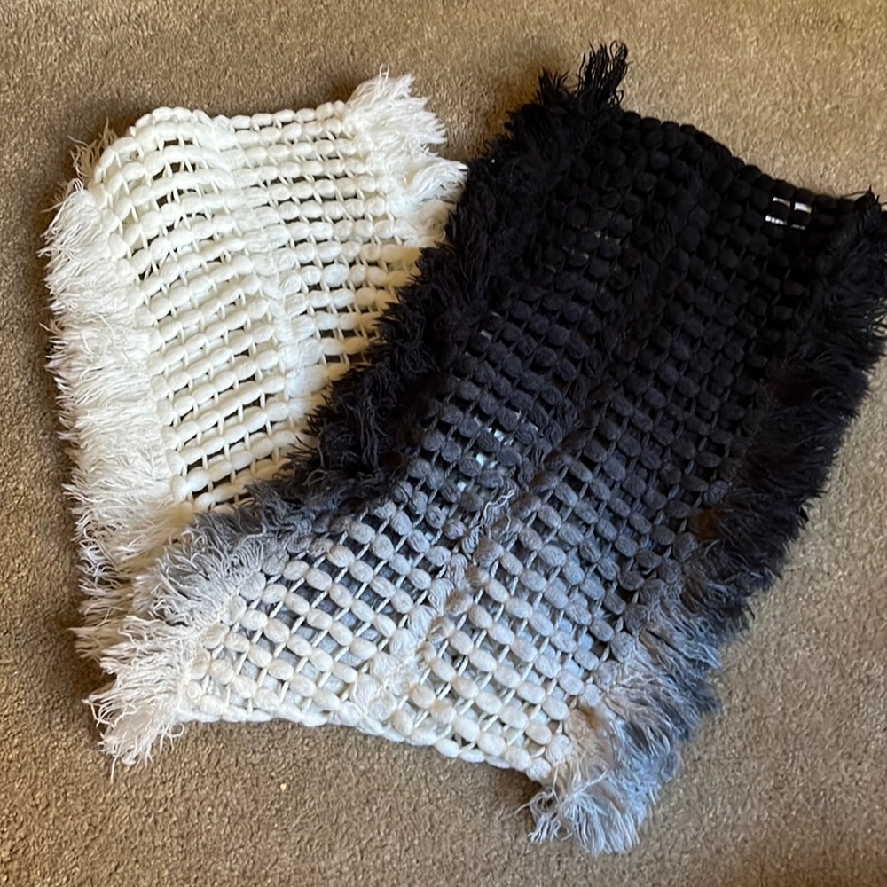 TWO Faded scarfs